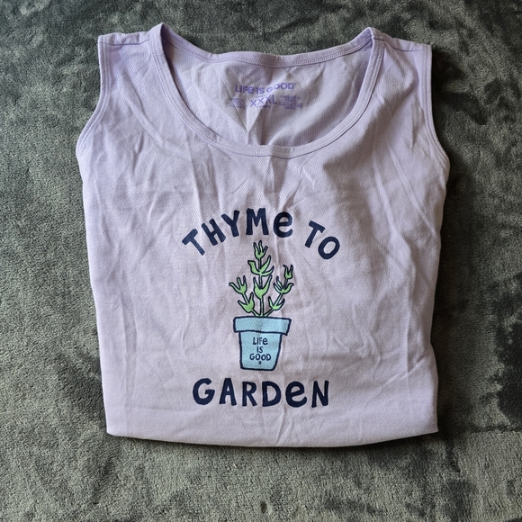 Life Is Good Tops - Life Is Good Crusher "Thyme To Garden" Tank Size XXXL